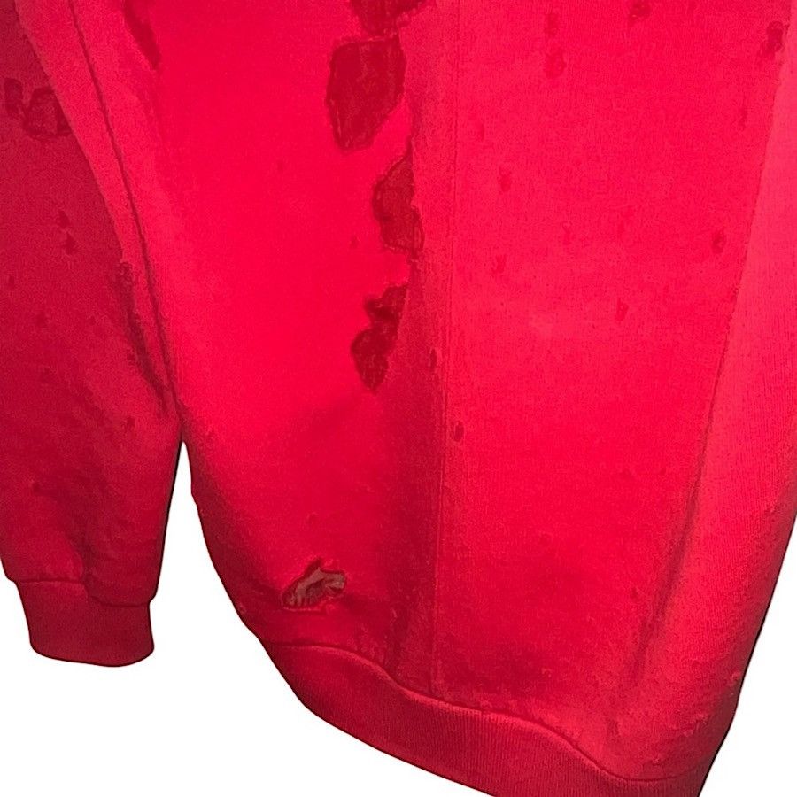 Givenchy Authentic Givenchy 17 Tisci Red Damaged Processed Hoodie Size US S / EU 44-46 / 1 - 9 Thumbnail