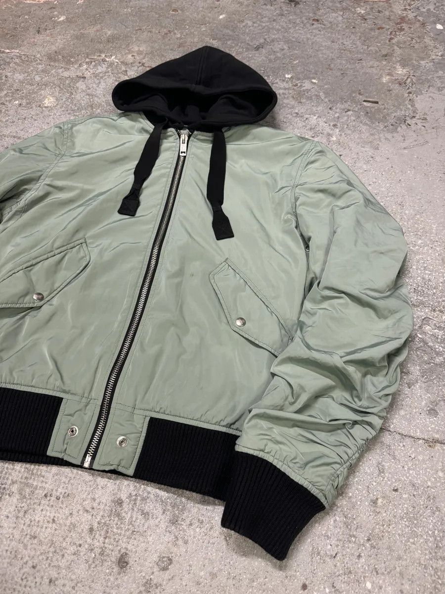 Diesel Diesel Light Green Spinal Embroidered Back Hooded Bomber Jacket Size US M / EU 48-50 / 2 - 8 Thumbnail