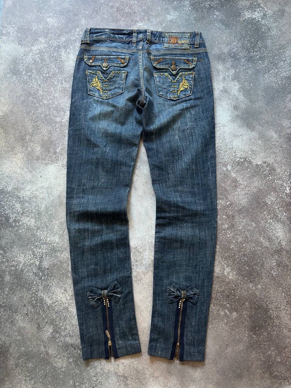 20471120 × Hysteric Glamour × Japanese Brand Japanese Vintage Y2K Low Rise Washed Denim Jeans Size 29" - 5 Thumbnail