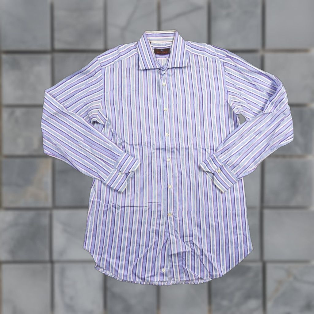 Etro ETRO Shirt Mens 42 Button Up Long Sleeve Striped Collared Adult Preppy Italy Size US XS / EU 42 / 0 - 1 Thumbnail