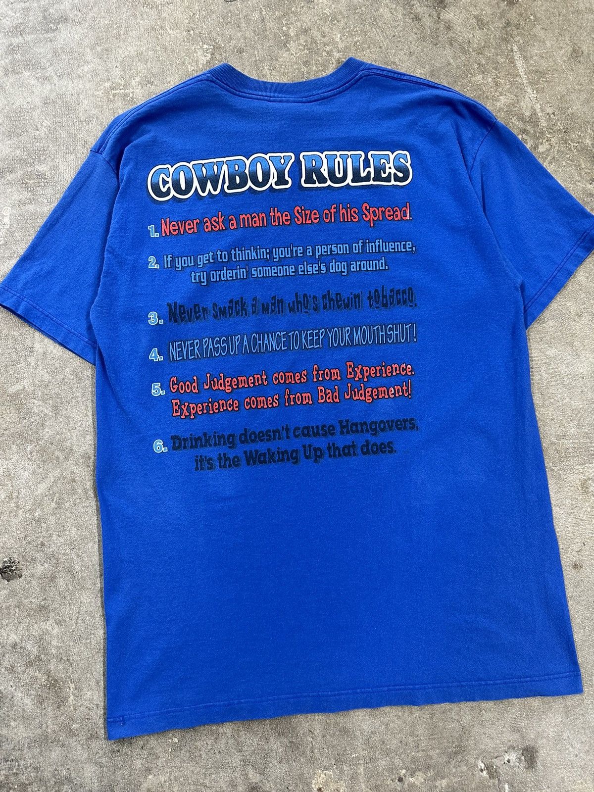 Wrangler Vintage 90s Wrangler Cowboy Rules Western Mullet T-Shirt Size US XL / EU 56 / 4 - 4 Thumbnail