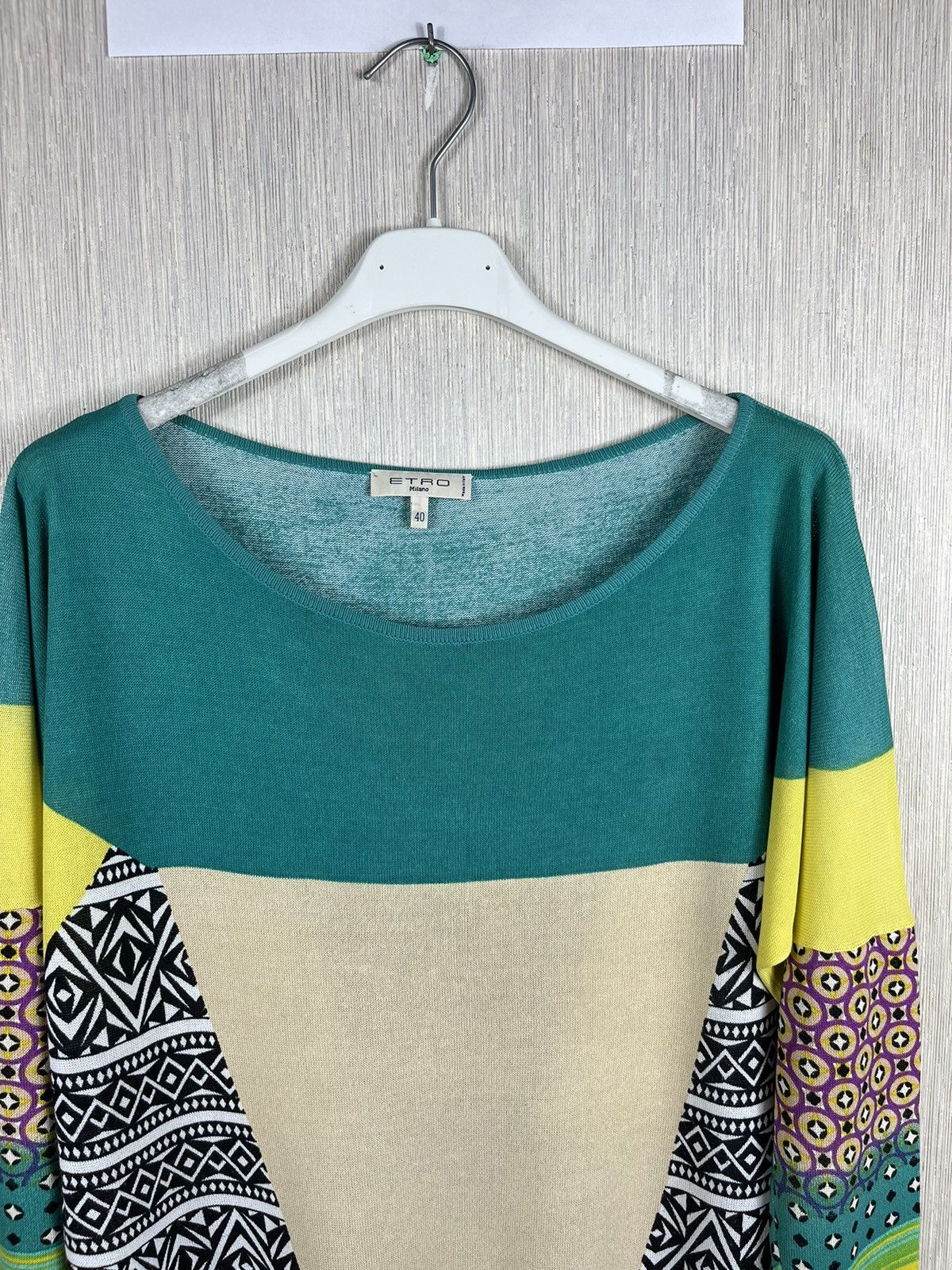 Etro × Vintage Etro Milano vintage patterned viscose sweater blouse psycho Size M / US 6-8 / IT 42-44 - 5 Thumbnail