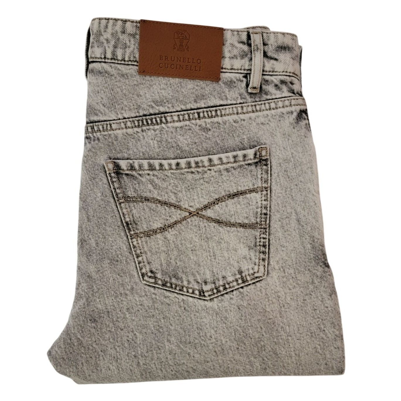 Brunello Cucinelli Brunello Cucinelli Men’s Grey/Black Acid Wash Jeans – IT Siz Size US 32 / EU 48 - 1 Thumbnail