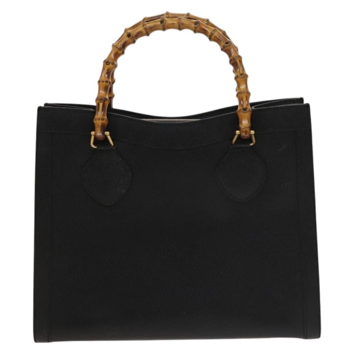 Gucci GUCCI Bamboo Hand Bag Leather Black Gold 002 1095 002 1095 Size ONE SIZE - 2 Thumbnail