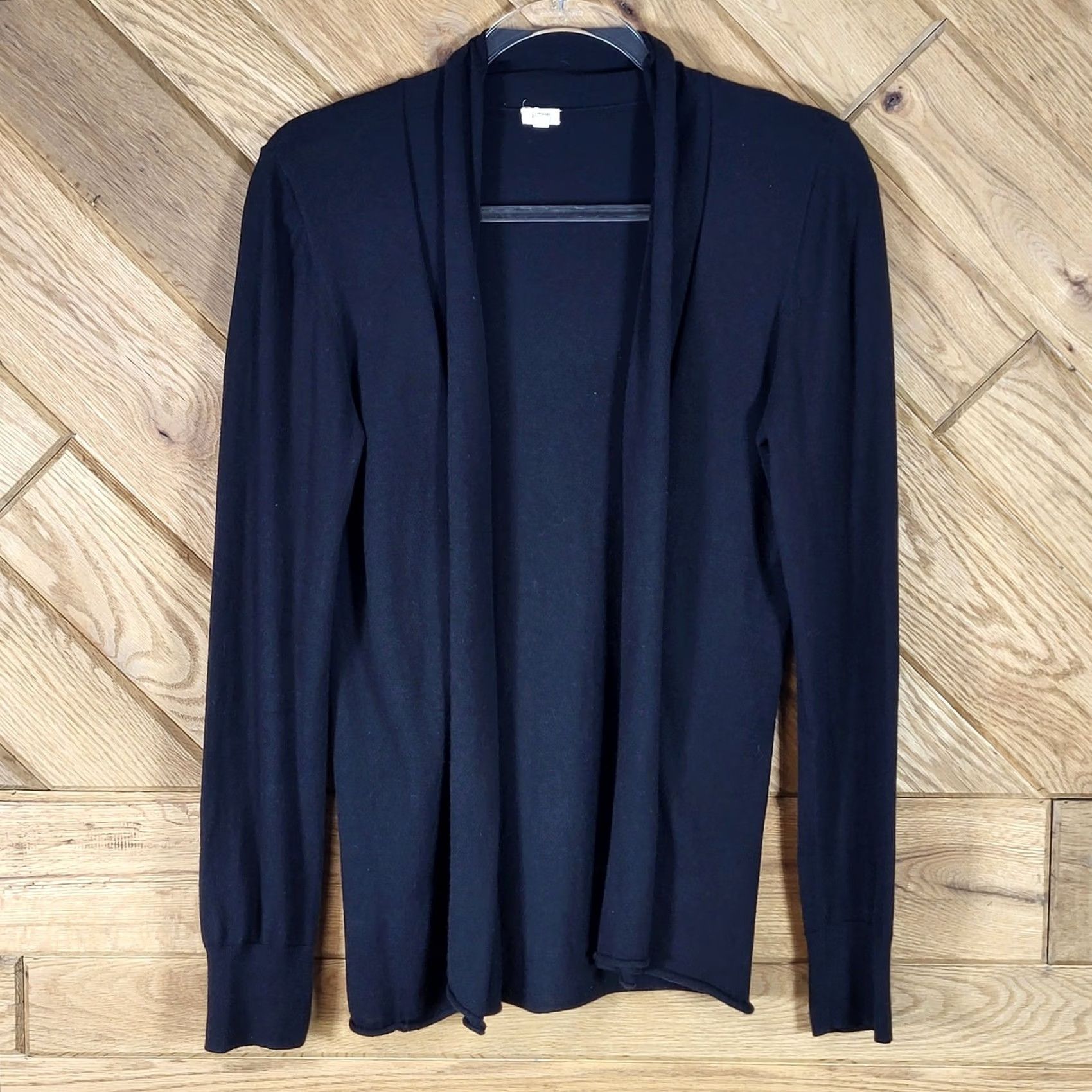 J.Crew J.Crew Cardigan Sweater Womens Medium Open Front Shawl Collar Cotton Black Size M / US 6-8 / IT 42-44 - 2 Thumbnail