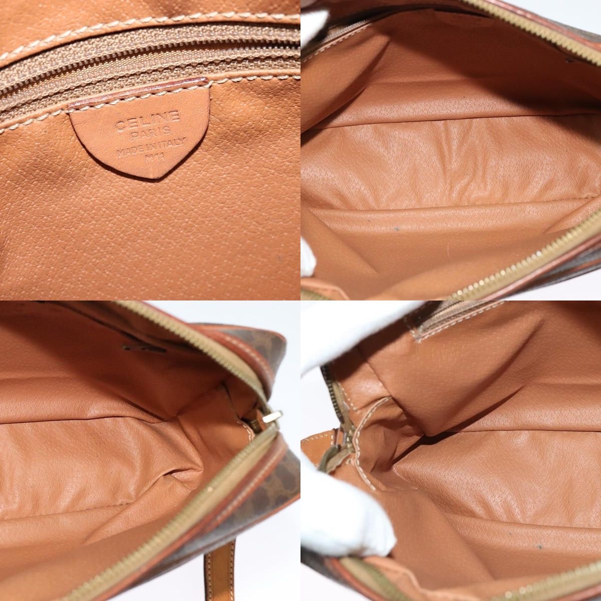 Celine CELINE Macadam Canvas Shoulder Bag Pvc Leather Brown Gold Size ONE SIZE - 11 Thumbnail
