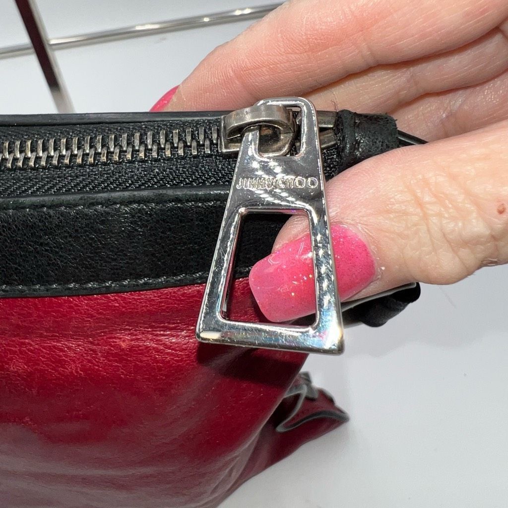 Jimmy Choo Jimmy Choo Laptop Holder/Clutch/Wristlet Black and Red Leath Size ONE SIZE - 8 Thumbnail
