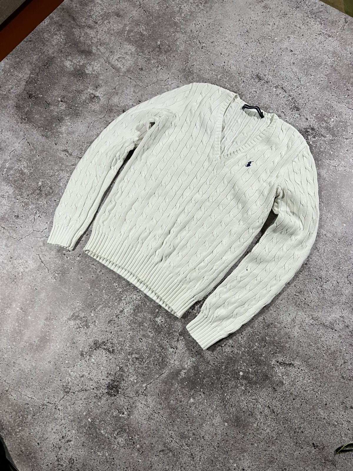Polo Ralph Lauren Polo Ralph Lauren sweater Knitted vintage 90s V-neck Y2k Size L / US 10 / IT 46 - 1 Thumbnail