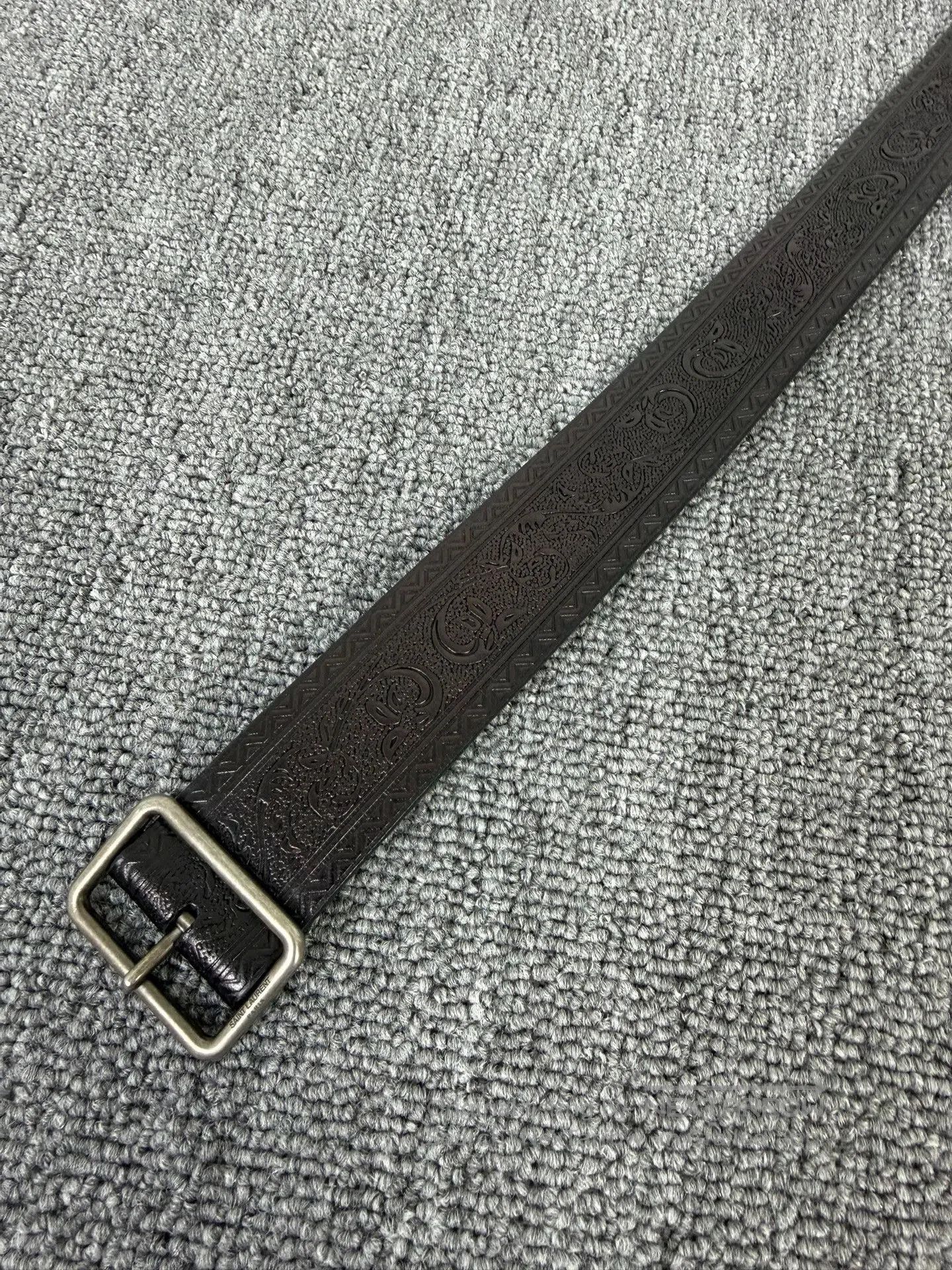 Saint Laurent Paris Saint Laurent Paisley Pattern Leather Belt. Size ONE SIZE - 4 Thumbnail