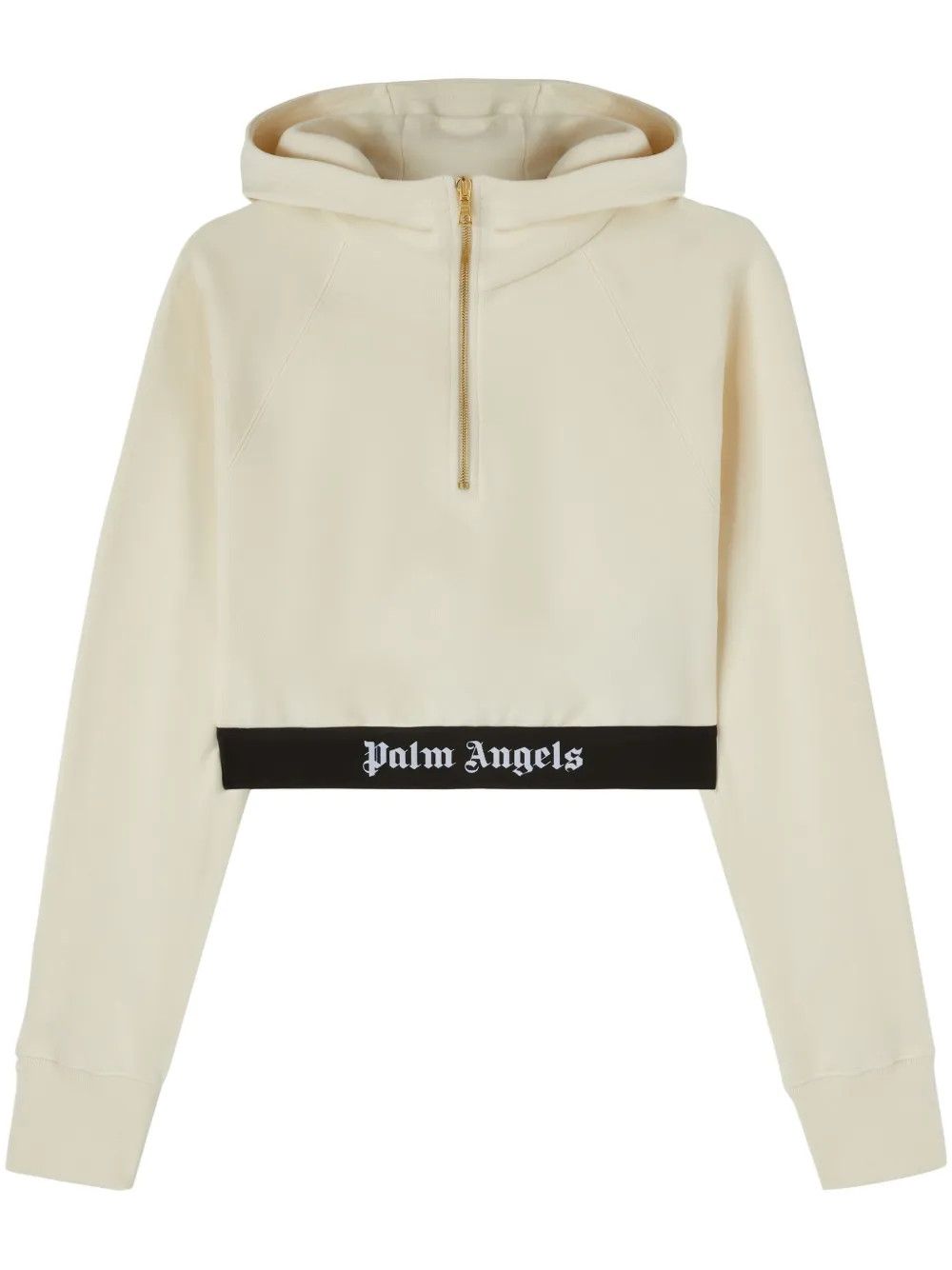 Palm Angels o1y1125 Logo Hoodie in Ivory/Black Size S / US 4 / IT 40 - 1 Thumbnail