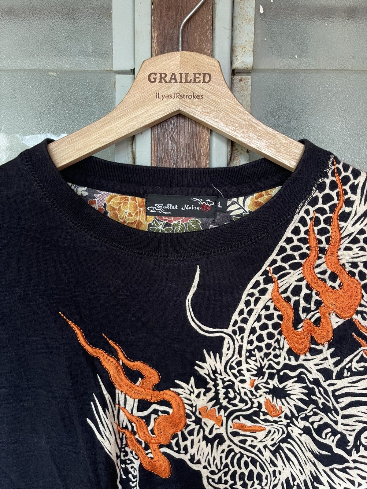 Bullet Noise Vintage Bullet Noise Oriental Dragon Embroidery Design Tee Size US L / EU 52-54 / 3 - 14 Thumbnail