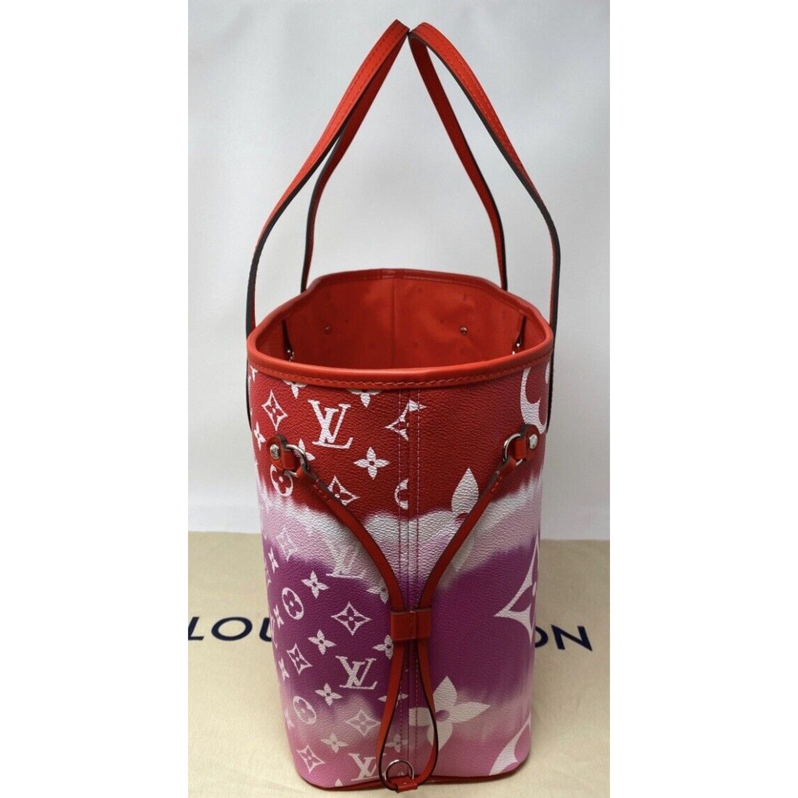 Louis Vuitton Louis Vuitton Neverfull Tote MM Pink/Red/White Canvas Size ONE SIZE - 6 Thumbnail