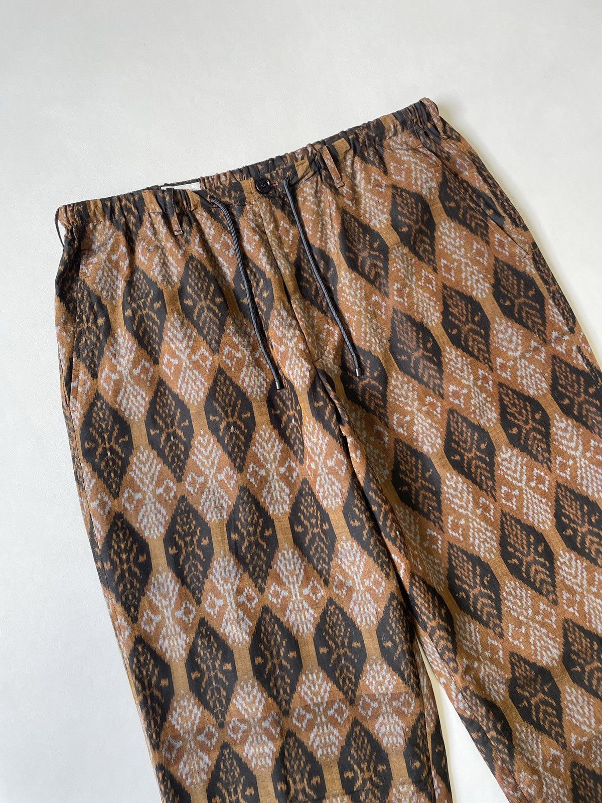 Dries Van Noten IKAT Weave Silk Mix Wide Leg Pants Size US 36 / EU 52 - 7 Thumbnail