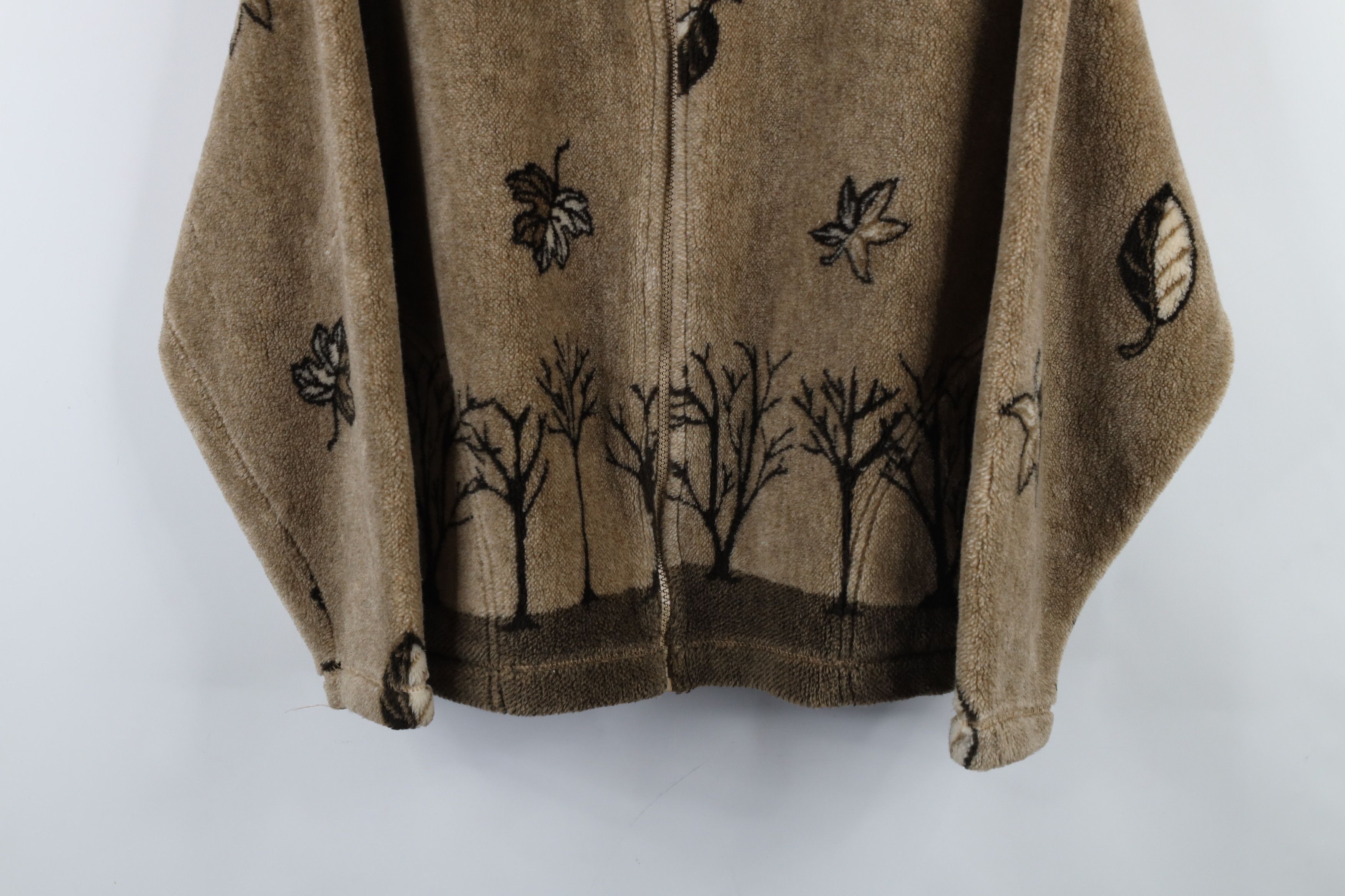 Vintage Vintage 90s Streetwear Tree All Over Print Fleece Jacket USA Size L / US 10 / IT 46 - 3 Thumbnail