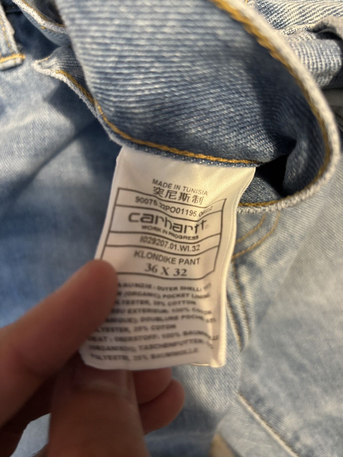 Carhartt Light Blue washed Carhartt WIP jeans Size US 36 / EU 52 - 5 Thumbnail