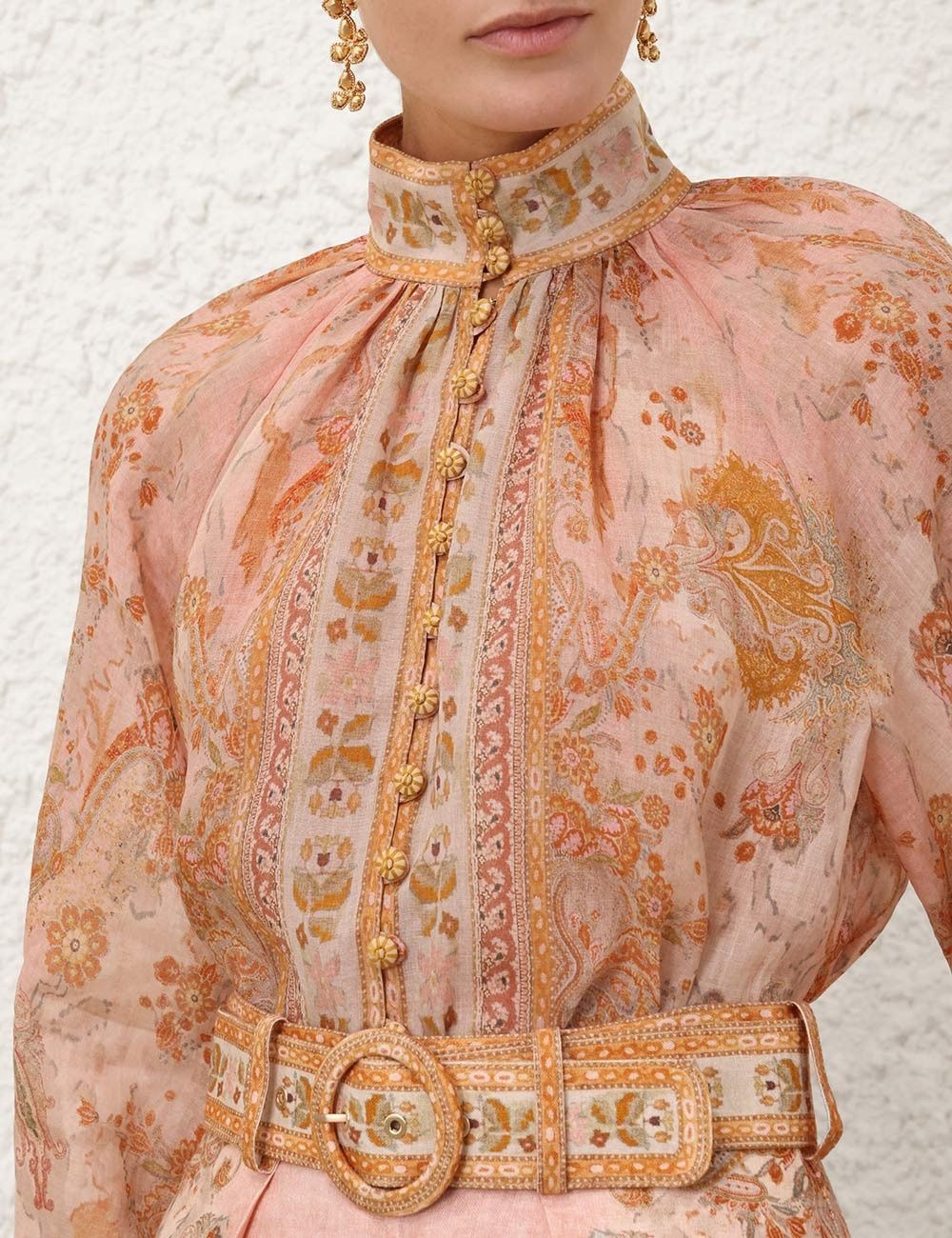 Zimmermann oc11z1025 Acacia Billow Blouse in Multicolor Size M / US 6-8 / IT 42-44 - 8 Thumbnail