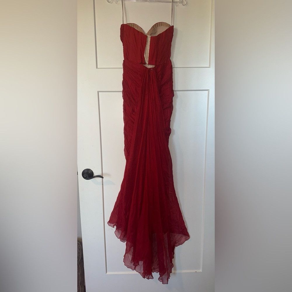 Other MARIA LUCIA HOHAN Bryony Strapless Draped Silk Chiffon Mid Size XS / US 0-2 / IT 36-38 - 6 Thumbnail