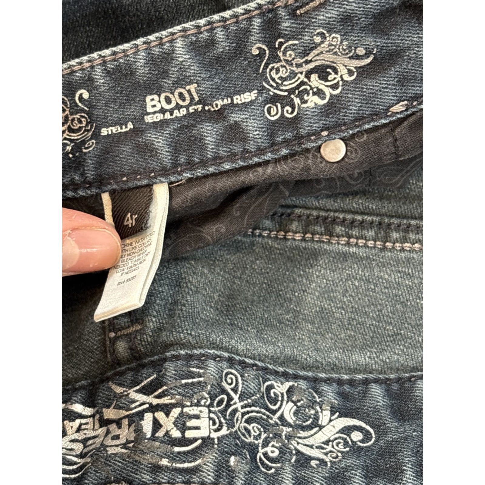 Express Express Stella Jeans Womens Boot Cut Dark Wash 30x31 4 90s City Preppy Denim Blue Size 27" / US 4 / IT 40 - 6 Thumbnail