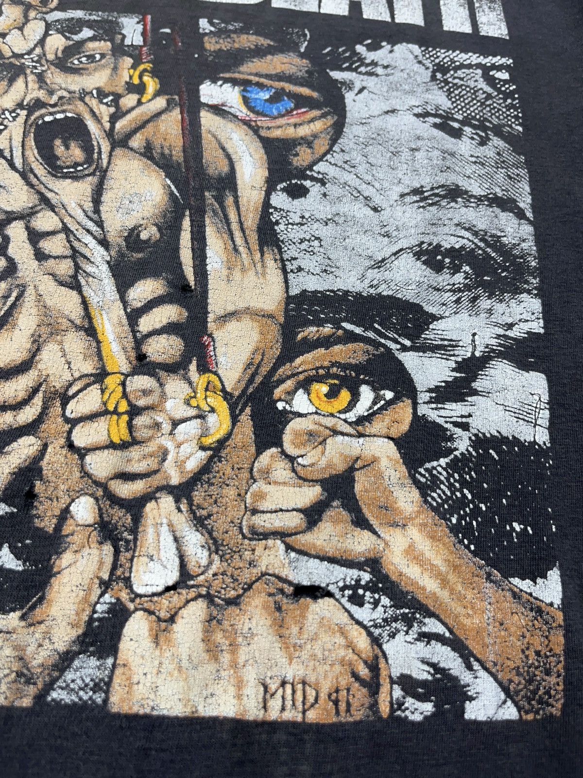 Band Tees Vintage 1991 Napalm Death Mass Appeal Madness Distressed Tee Size US XL / EU 56 / 4 - 9 Thumbnail