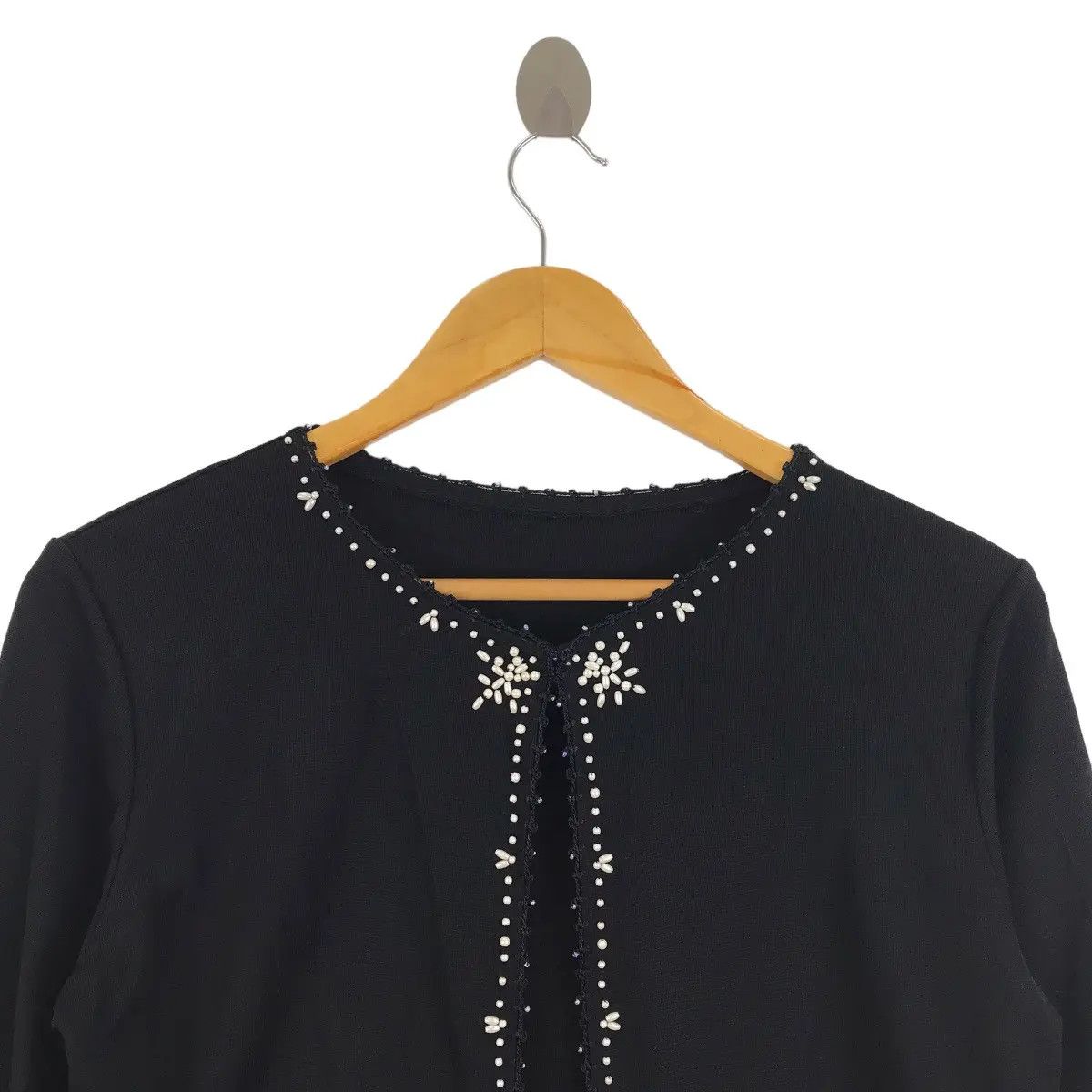 Courreges Vtg 90’ COURREGES PARIS Floral Beading Blouse Cardigan Shirt Size S / US 4 / IT 40 - 4 Thumbnail