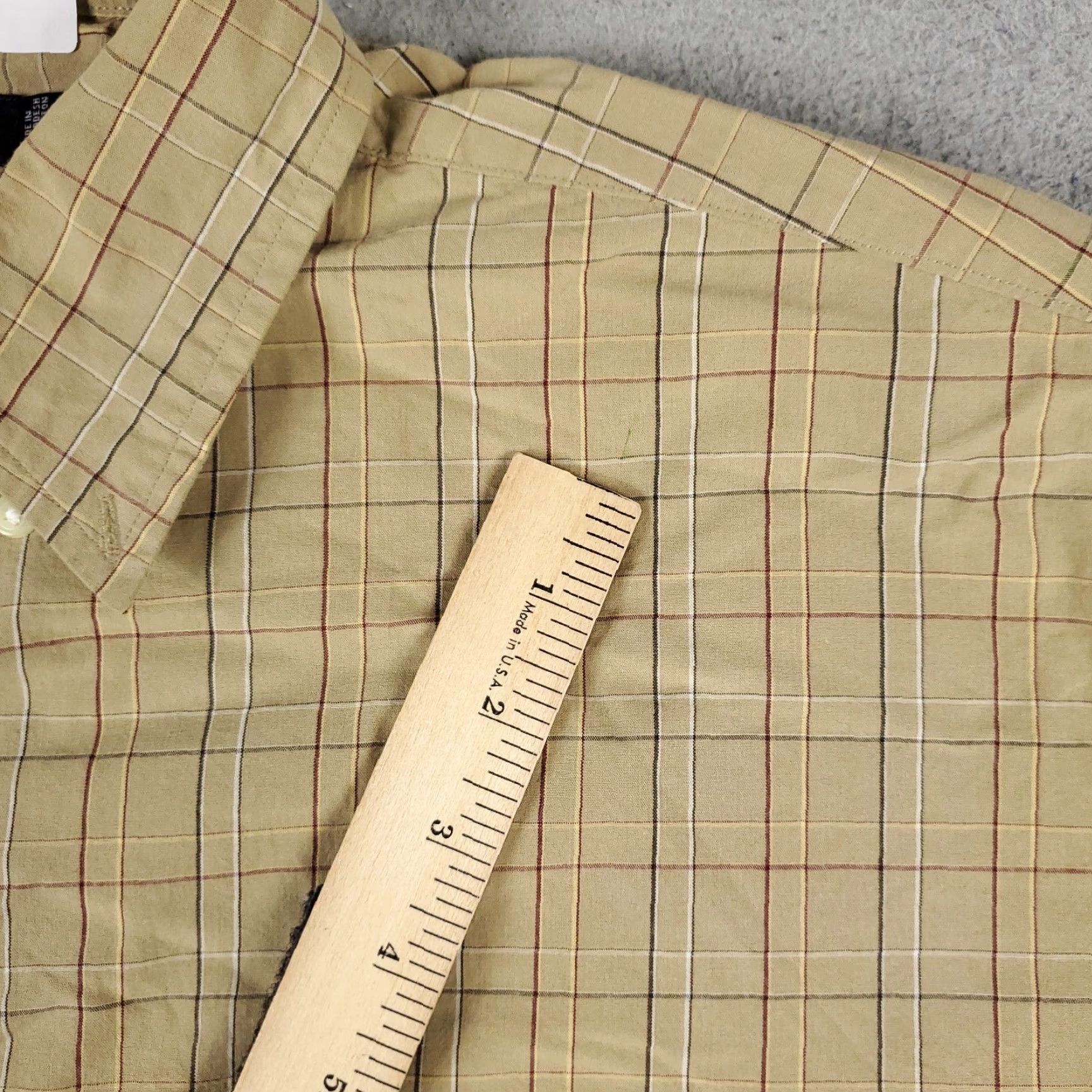 Nautica Nautica Shirt Mens Size 2XL Beige Plaid Casual Button Up Long Sleeve Size US XXL / EU 58 / 5 - 4 Thumbnail