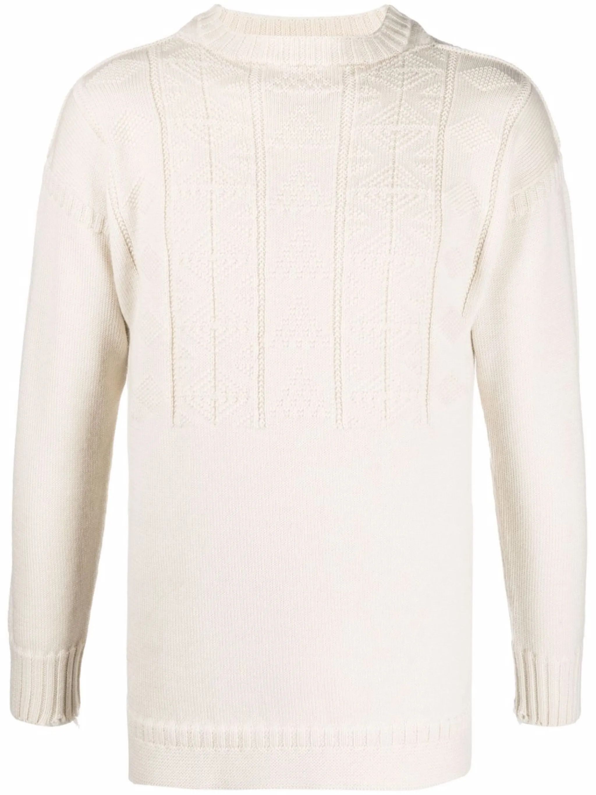 oc11z0925 Crewneck Knit Sweater in Beige