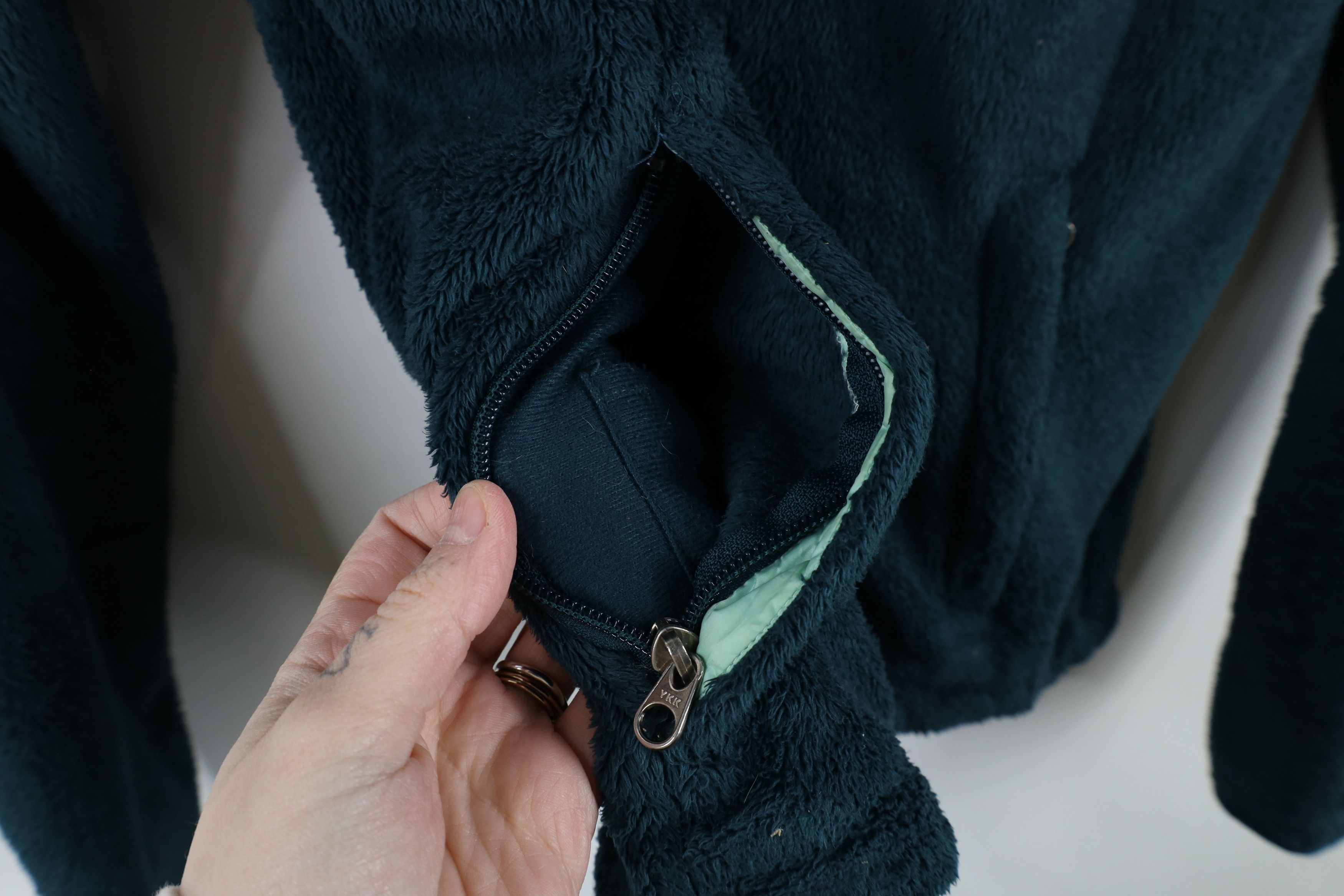 The North Face × Vintage Vintage The North Face Spell Fuzzy Shag Fleece Jacket Teal Size XS / US 0-2 / IT 36-38 - 8 Thumbnail