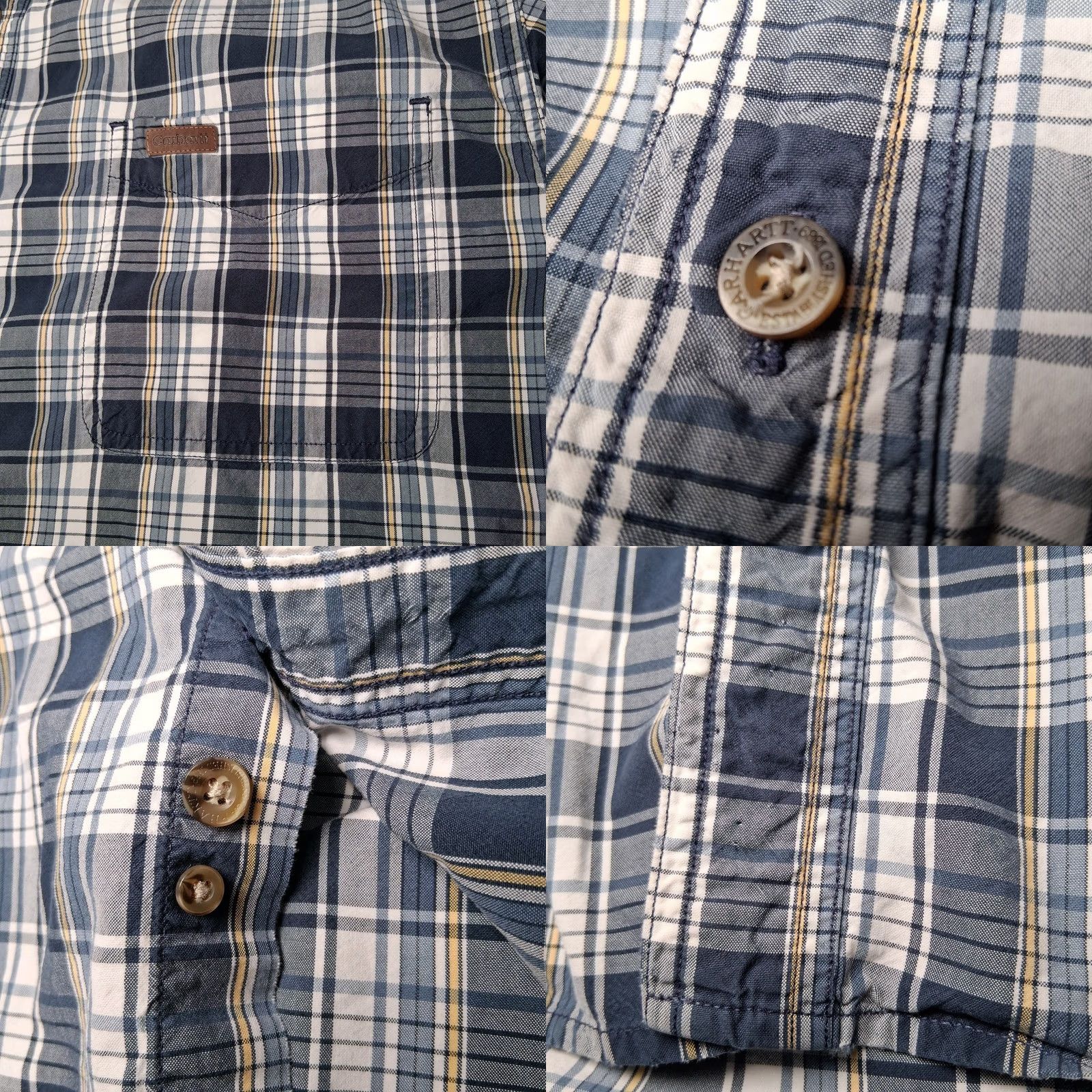 Carhartt Carhartt Button Down Shirt Men L Blue White Plaid Cotton Business Casual Work Size US L / EU 52-54 / 3 - 9 Thumbnail