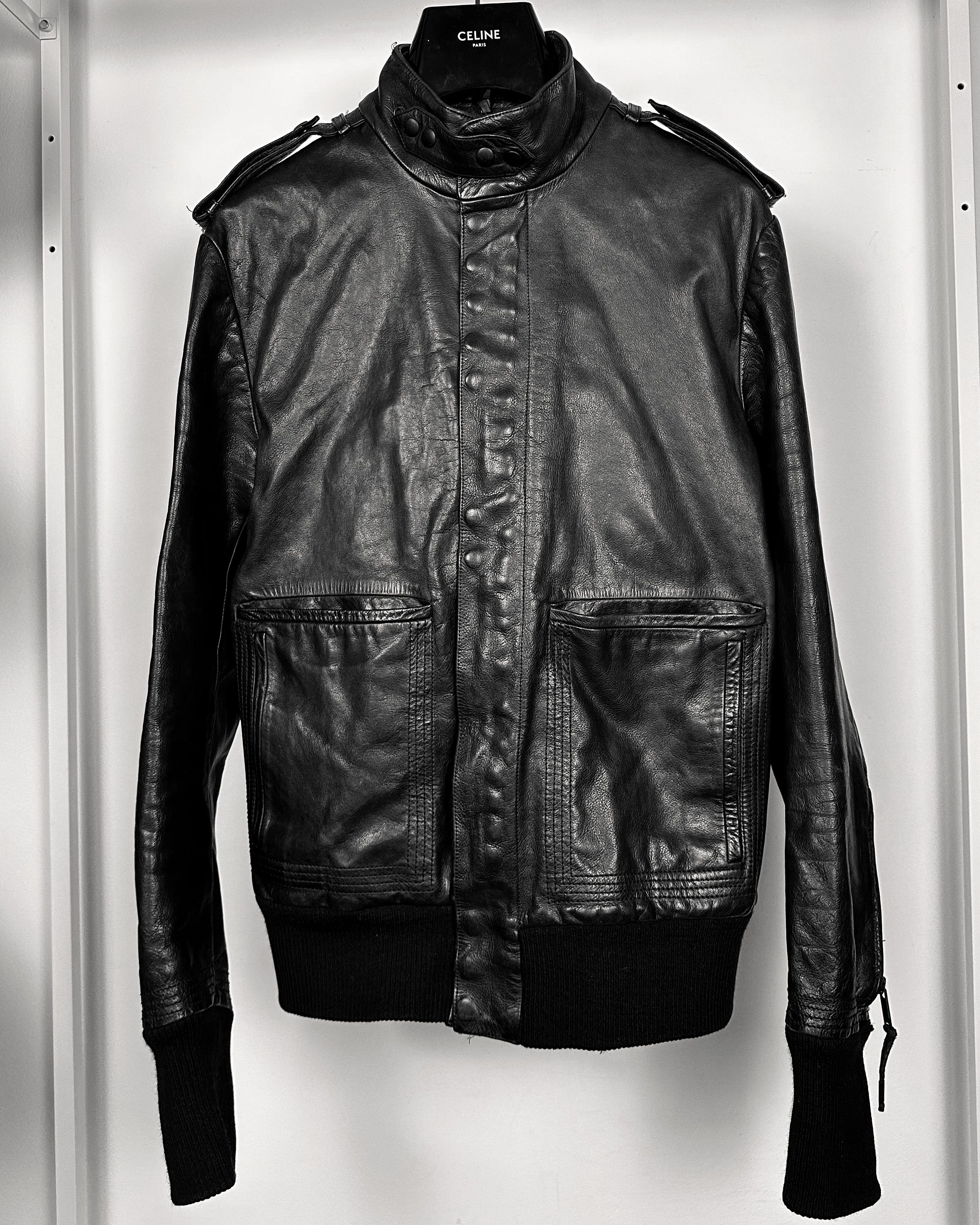 Dior Dior Homme Luster Zipper Sleeves Leather Bomber Jacket Size US M / EU 48-50 / 2 - 4 Thumbnail