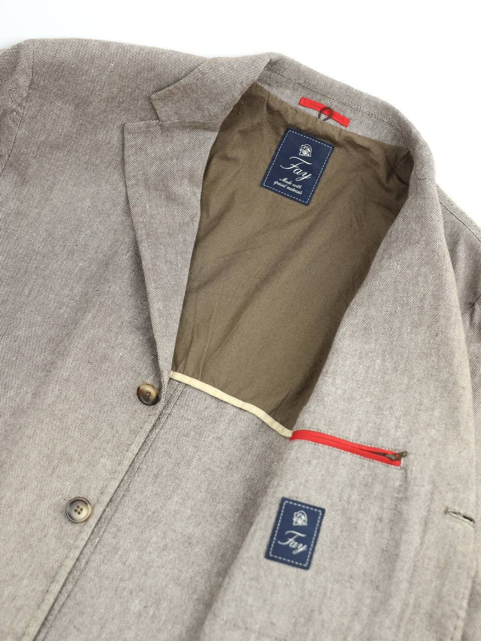 Fay FAY Linen and cotton blazer jacket Size 54R - 2 Thumbnail