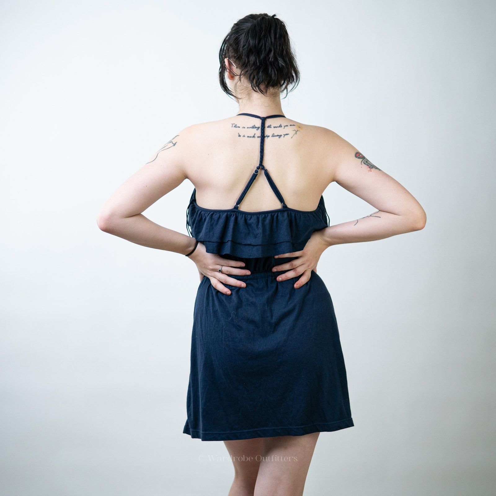 Aeropostale Aeropostale Navy Blue Ruffled Mini Dress - M Size M / US 6-8 / IT 42-44 - 2 Thumbnail