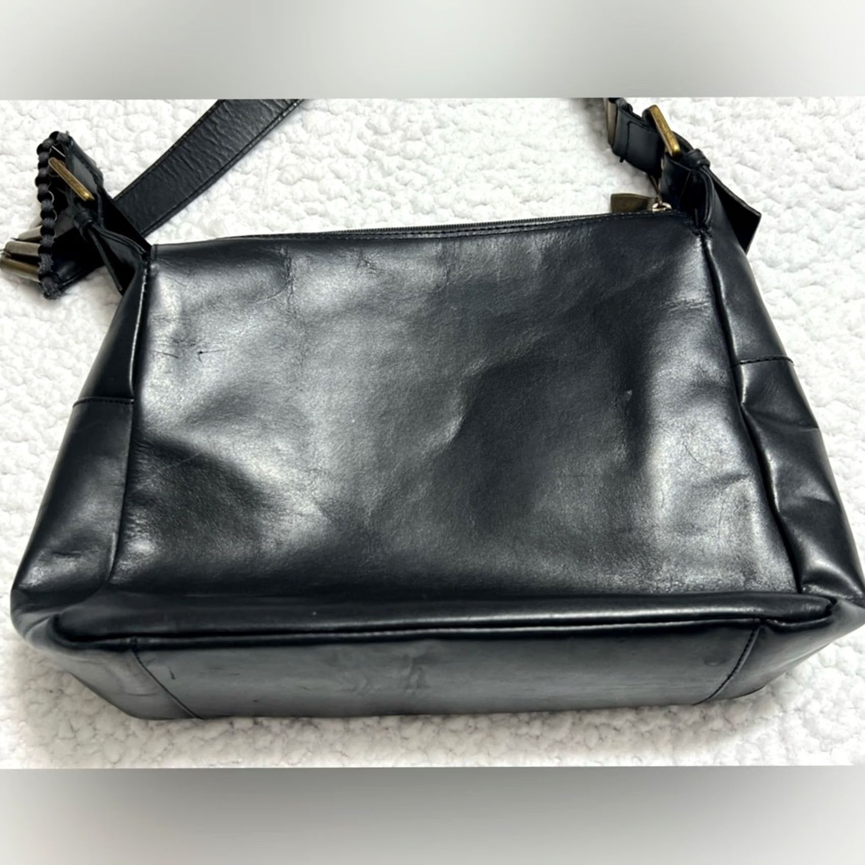 Vintage VINTAGE Arezzo Crossbody Bag Black Leather Women Adults Size ONE SIZE - 7 Thumbnail