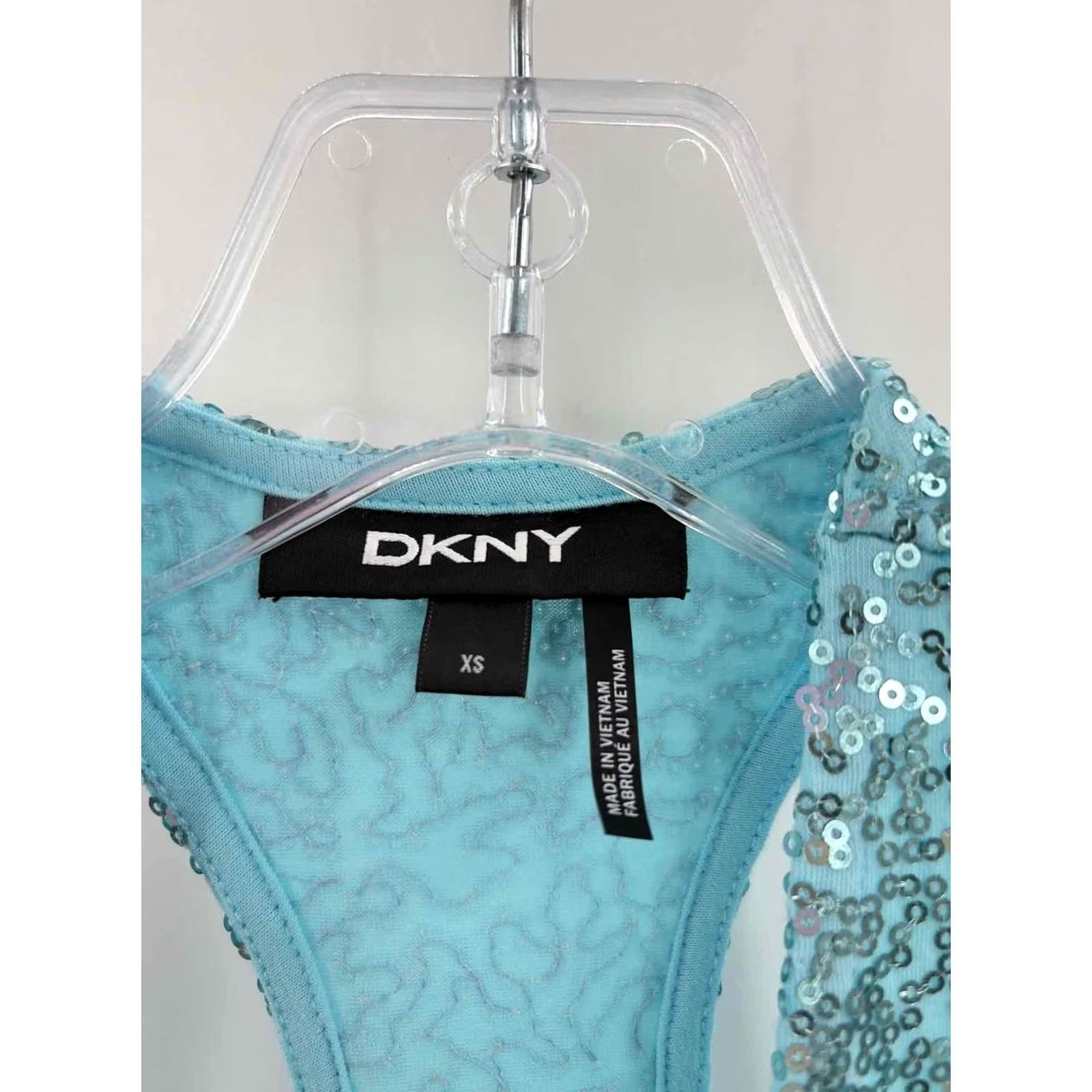 DKNY Pre-Owned DKNY Blue Size XS Sequin Razorback Tank Top Size XS / US 0-2 / IT 36-38 - 3 Thumbnail