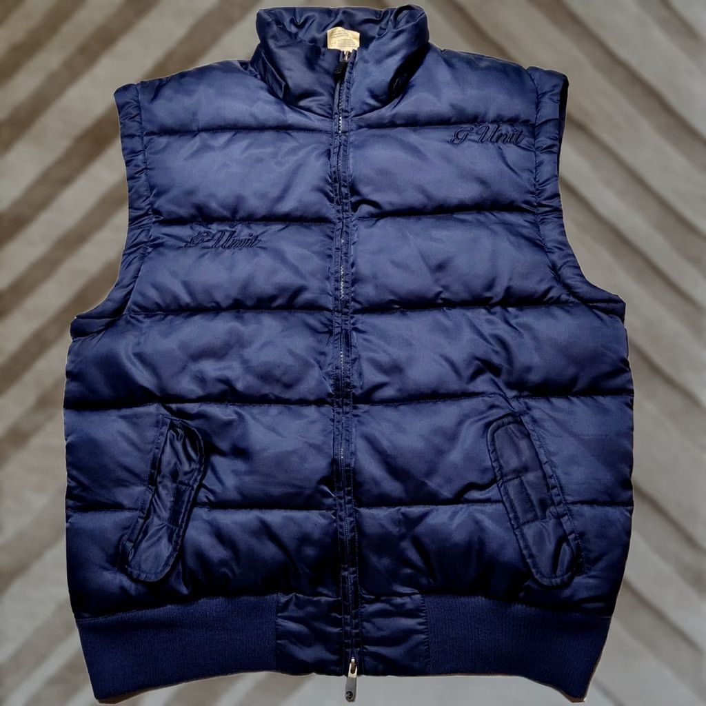 Vintage G-UNIT Men Medium Blue Full Zip Nylon Puffer Vest Jacket Shirt? Size US M / EU 48-50 / 2 - 1 Thumbnail