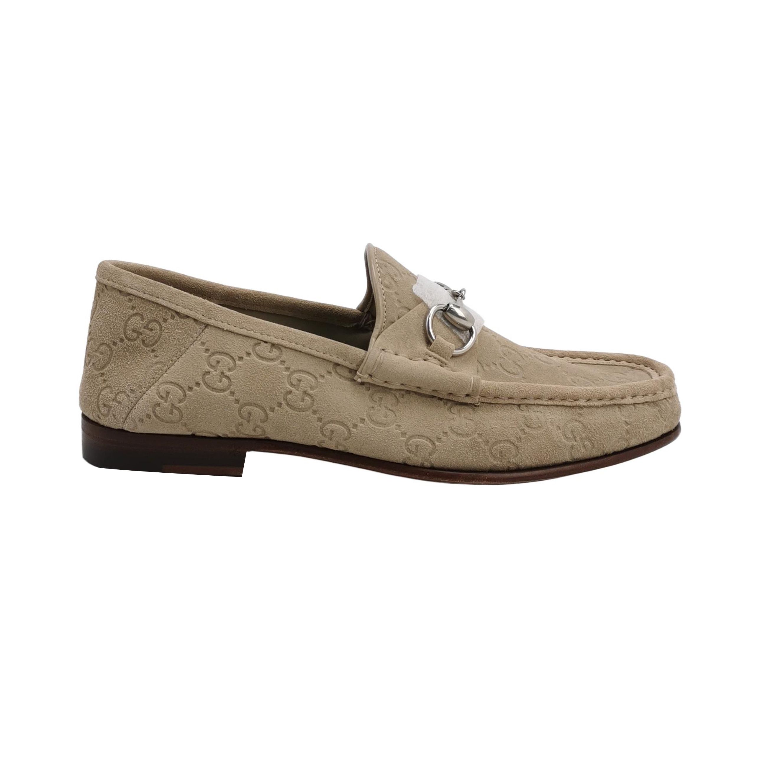 Gucci Gucci Monogram Suede Horsebit Loafers 5 Size US 6 / EU 39 - 1 Thumbnail