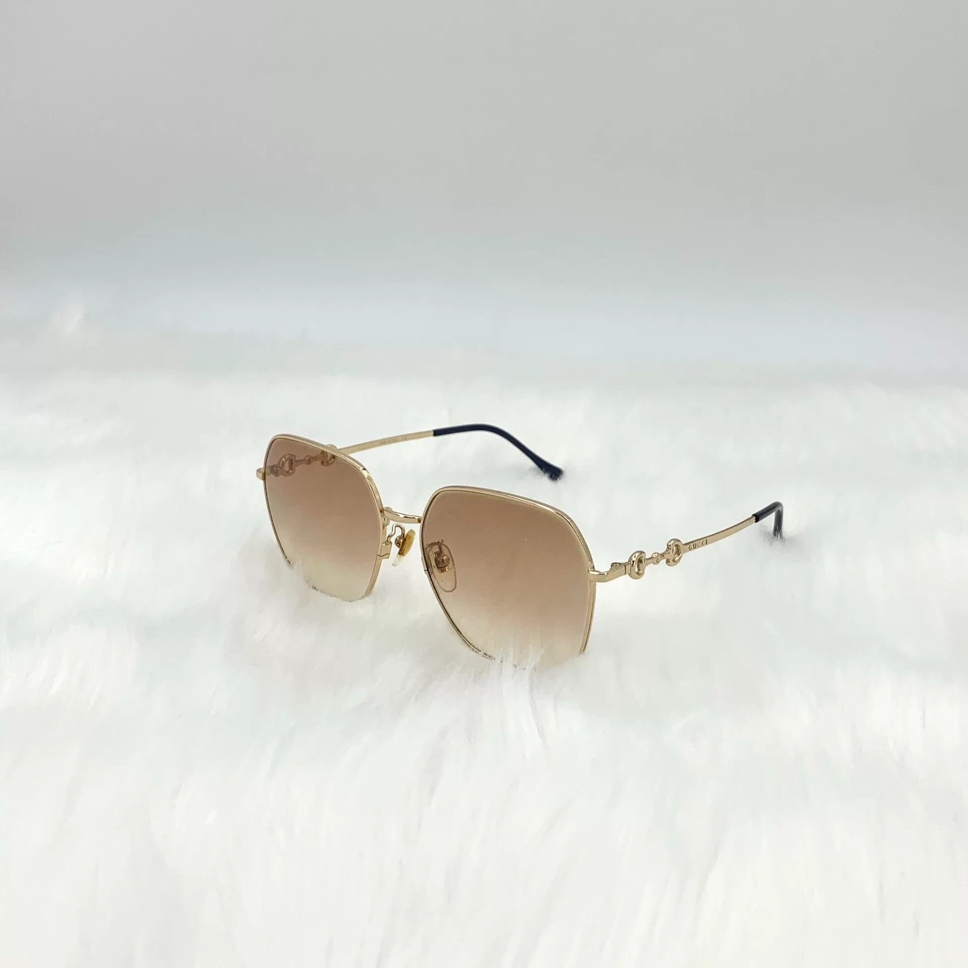 Gucci Gucci Gradient Brown Square Horsebit Sunglasses Size ONE SIZE - 1 Thumbnail