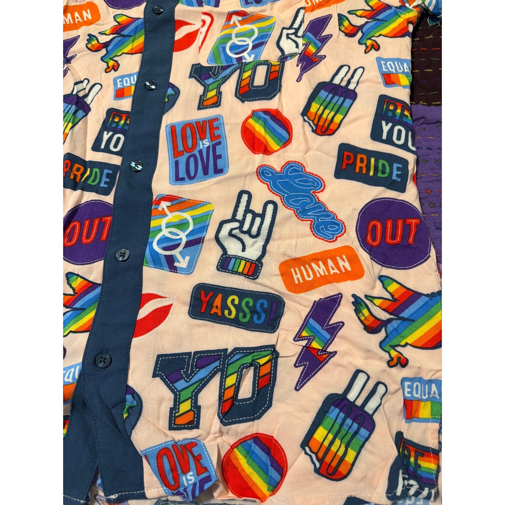 Other Trinity Collective Take Pride Button Up Shirt Rainbow Short Size US M / EU 48-50 / 2 - 2 Thumbnail