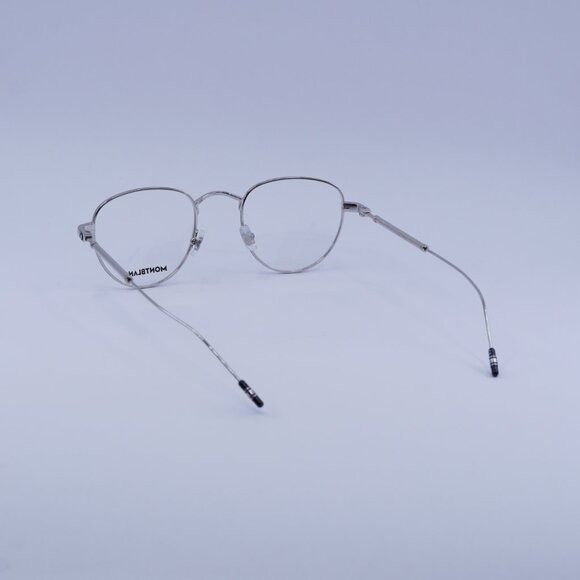 Montblanc Montblanc MB0111O 001 Eyeglasses Silver 49mm Geometric Frame Size ONE SIZE - 4 Thumbnail