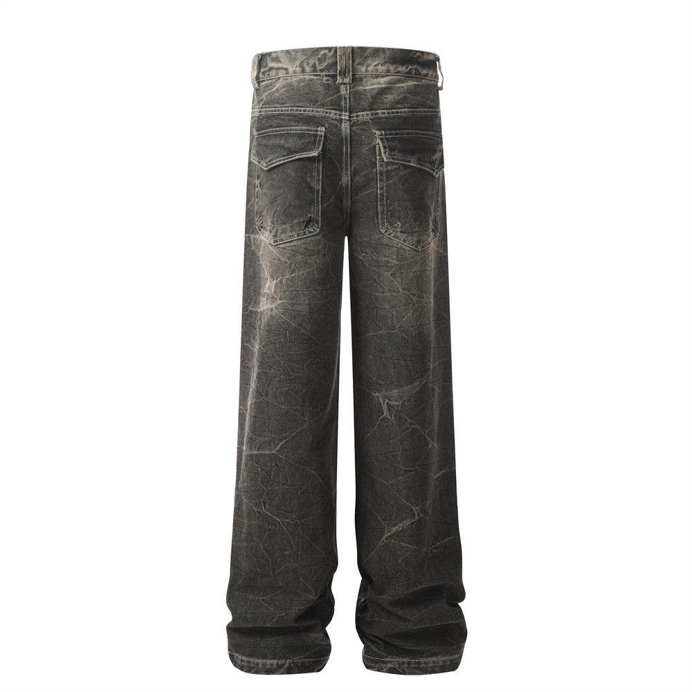 Japanese Brand × Jean Men's distressed loose lightning crack tie-dye washed jeans Size US 32 / EU 48 - 3 Thumbnail