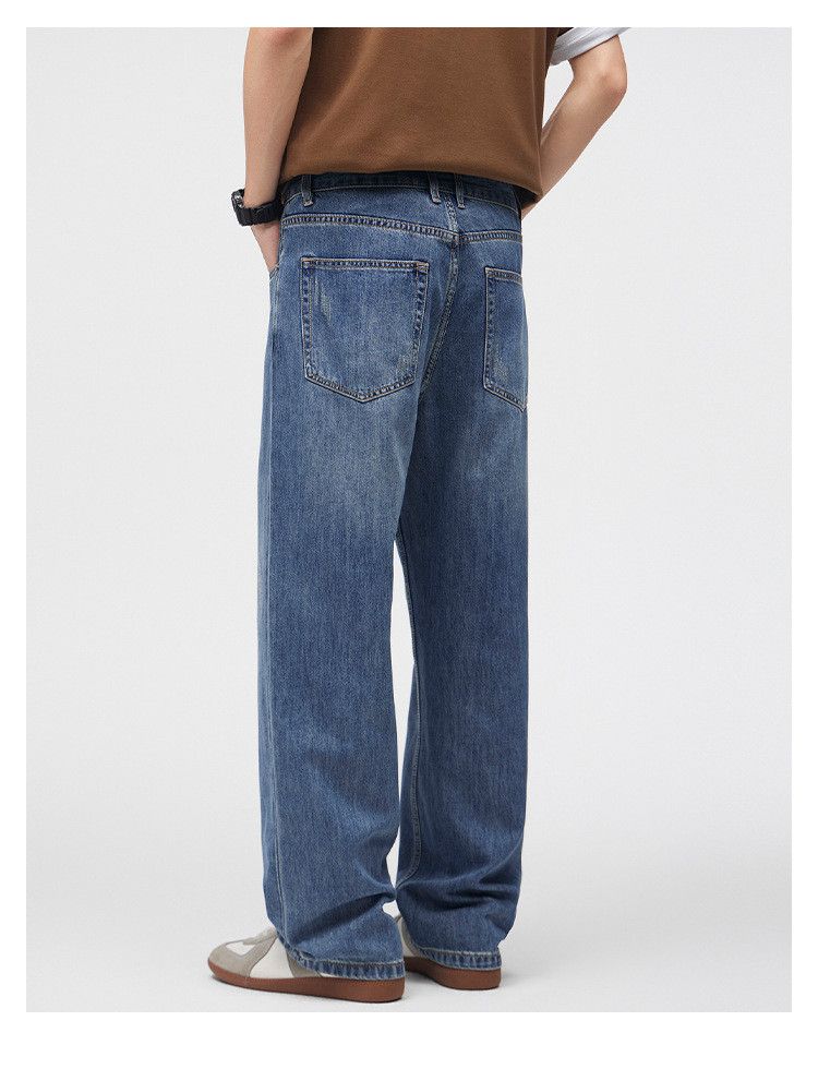 Jean Men's American-style washed loose straight leg jeans Size US 32 / EU 48 - 4 Thumbnail