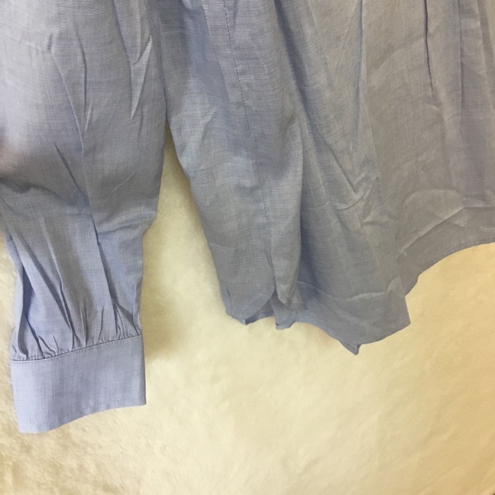 Loft Loft Blue Pintucked Pleated Tunic Shirt Size S / US 4 / IT 40 - 4 Thumbnail