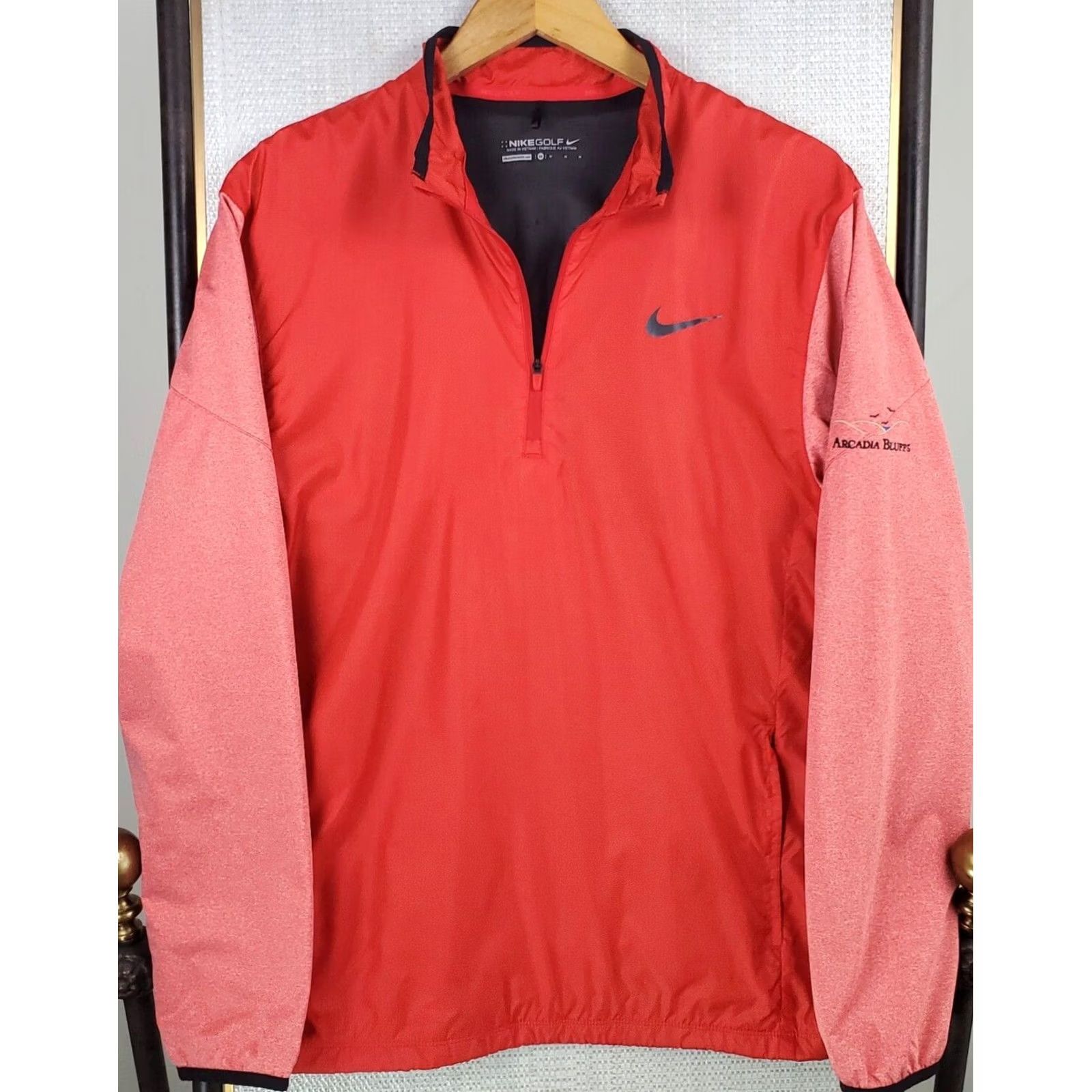 Nike Nike Golf Jacket Windbreaker 1/2 Zip Hardshell Arcadia Bluffs Mens Medium Red Size US M / EU 48-50 / 2 - 2 Thumbnail