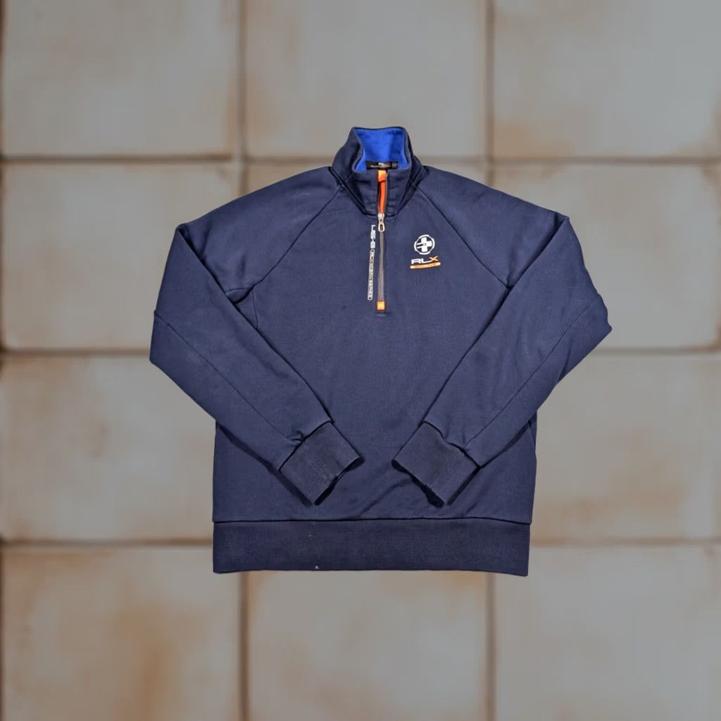RLX Ralph Lauren RLX Ralph Lauren Men's Jacket 1/4 Zip Sailing Team Blue - M - Logo, Zipper, Lightweight, Casual, Travel, Outdoor, Golf, Running, Walking - Regular Fit Size US M / EU 48-50 / 2 - 1 Thumbnail