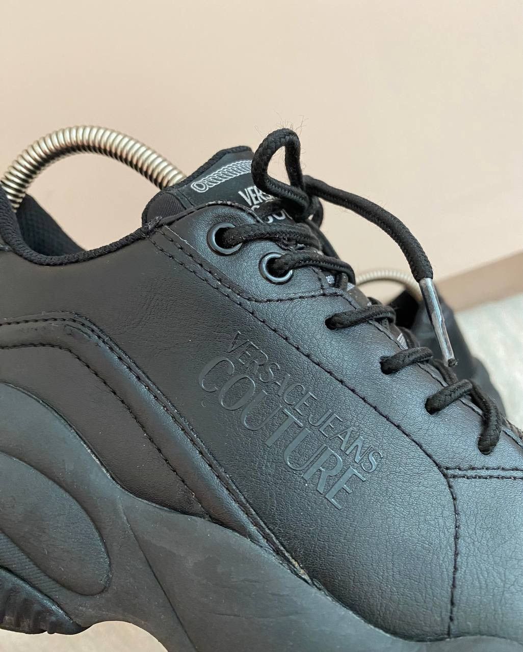 Versace Jeans Couture 📌 Versace Jeans Couture Black Signature Classic Sneakers Size US 5.5 / EU 38 - 6 Thumbnail