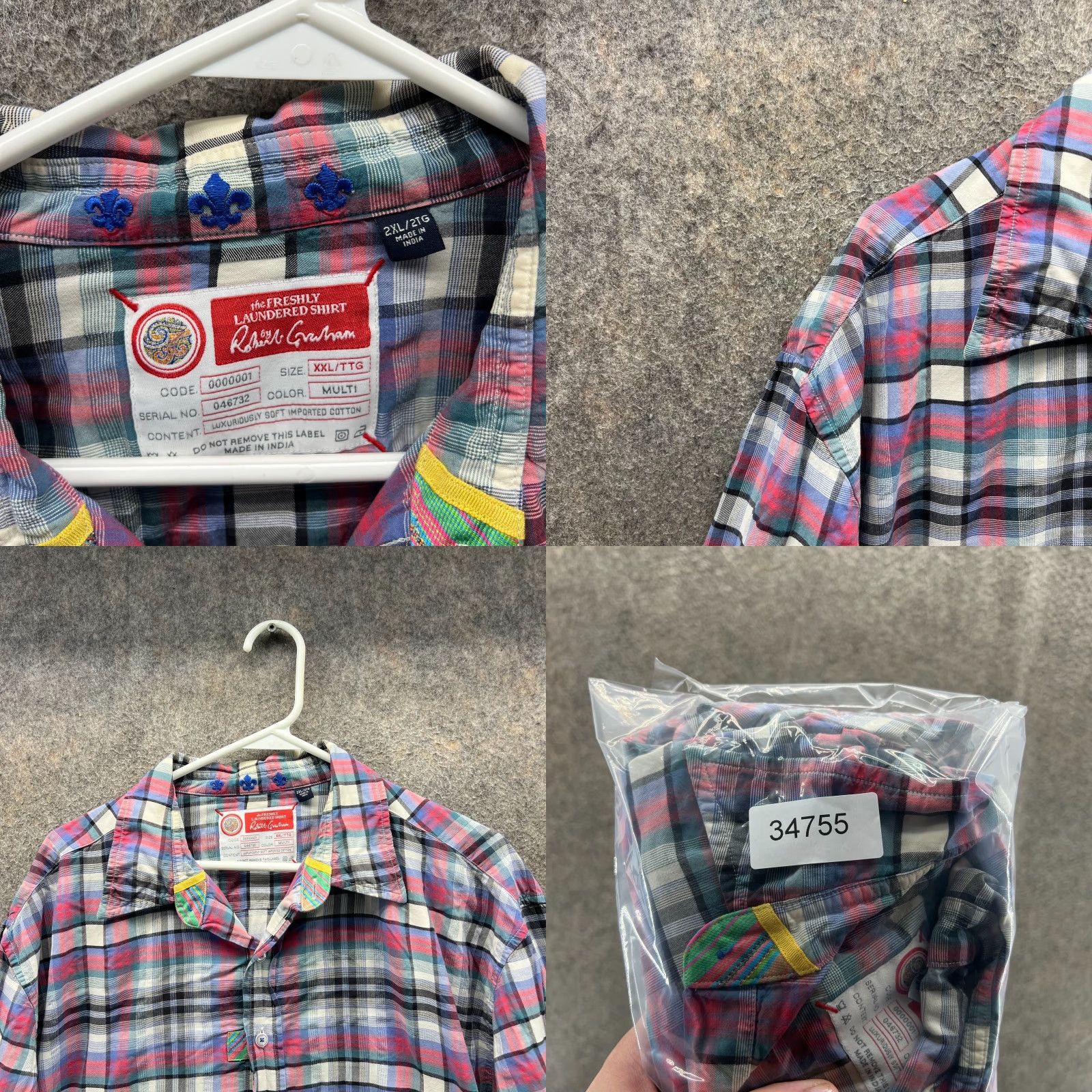 Robert Graham VINTAGE Robert Graham Shirt Mens XXL Red Blue Plaid Luxury Button Front Limited Oxford Shirt Size US XXL / EU 58 / 5 - 8 Thumbnail