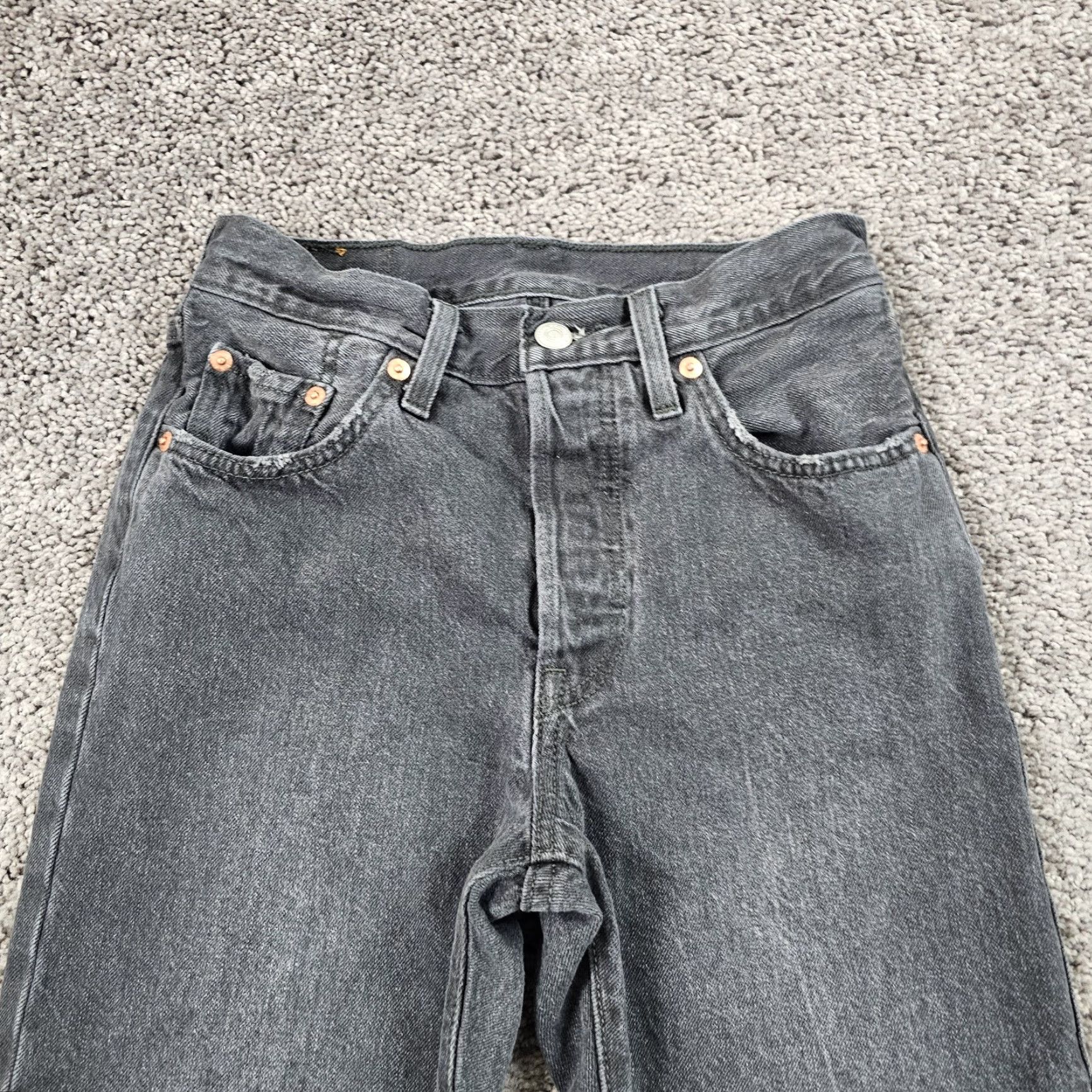 Levi's Levi's 501 Jeans Womens 24 Black Mid Rise Straight Button Fly Denim 23x29 Size 42" / US 20 - 2 Thumbnail