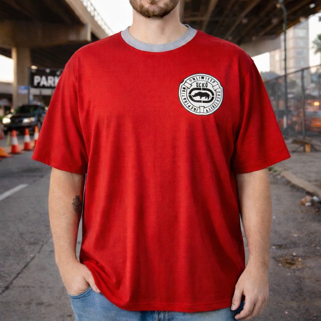 Ecko Unltd. Ecko Unltd Red Y2K Graphic T Shirt XL Streetwear Logo Tee Size US XL / EU 56 / 4 - 1 Thumbnail