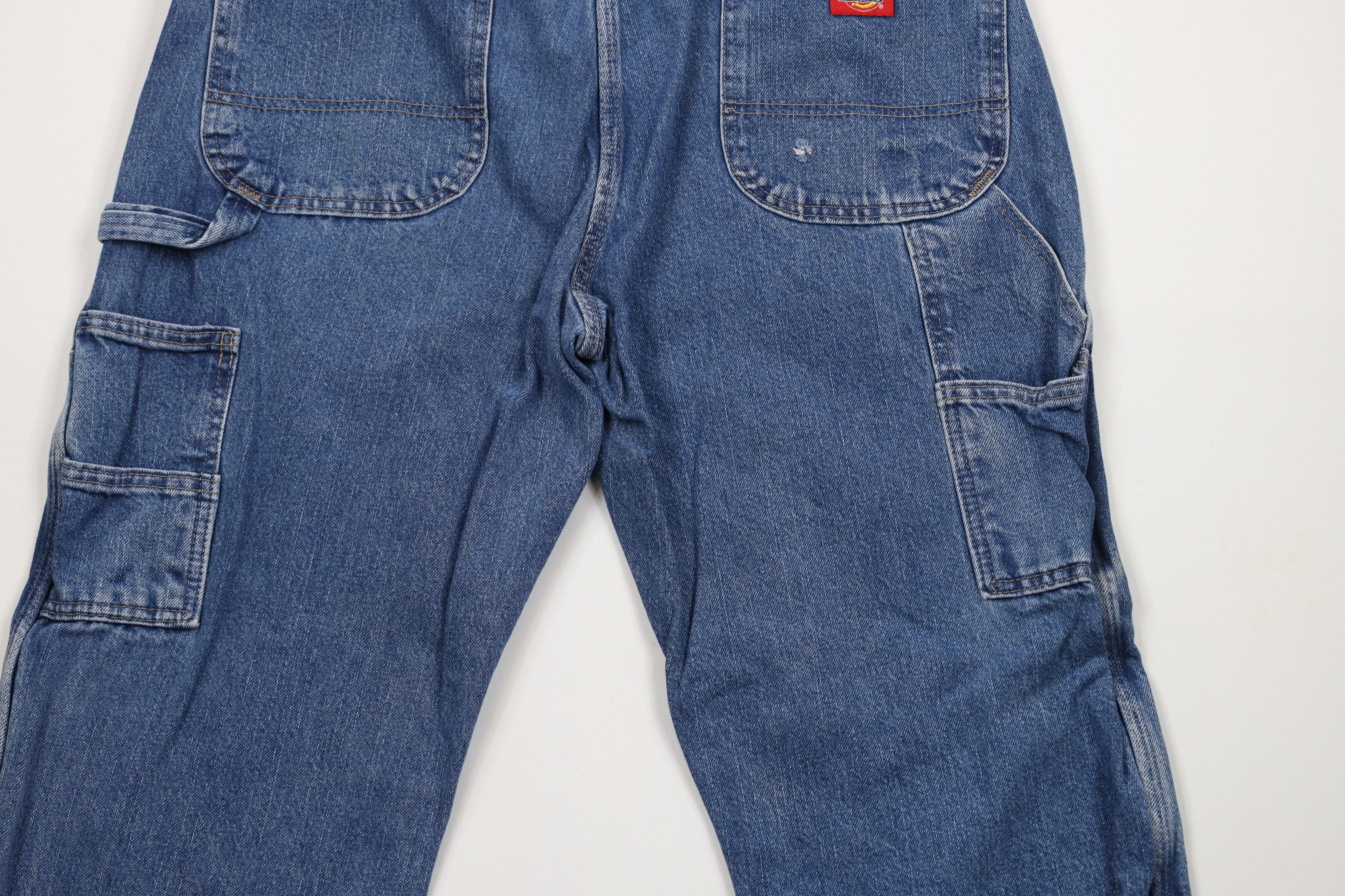 Dickies × Vintage Vintage Y2K Dickies Spell Out Wide Leg Dungaree Jeans Blue Size US 38 / EU 54 - 11 Thumbnail