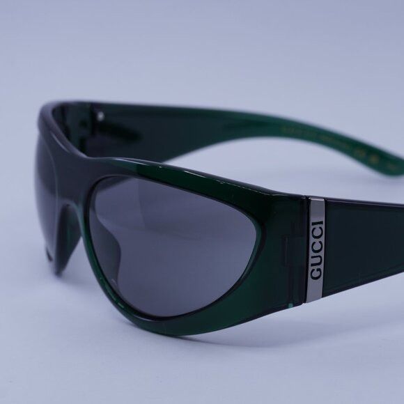 Gucci Gucci GG1575S 003 Sunglasses Green Cat Eye Frame Size ONE SIZE - 4 Thumbnail