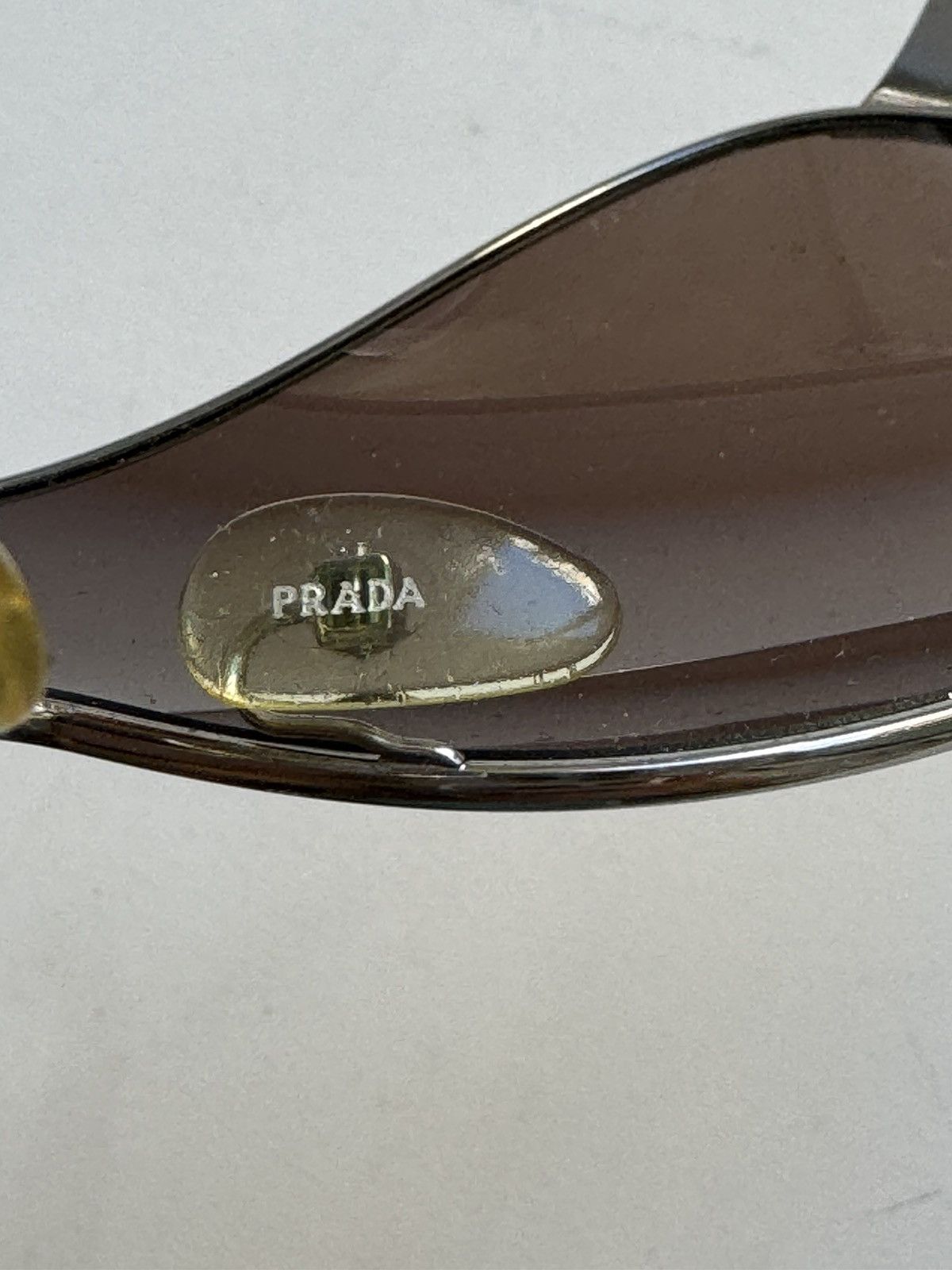 Prada Prada Sunglasses 2010 Triangle Shield Silver Brown Size ONE SIZE - 8 Thumbnail